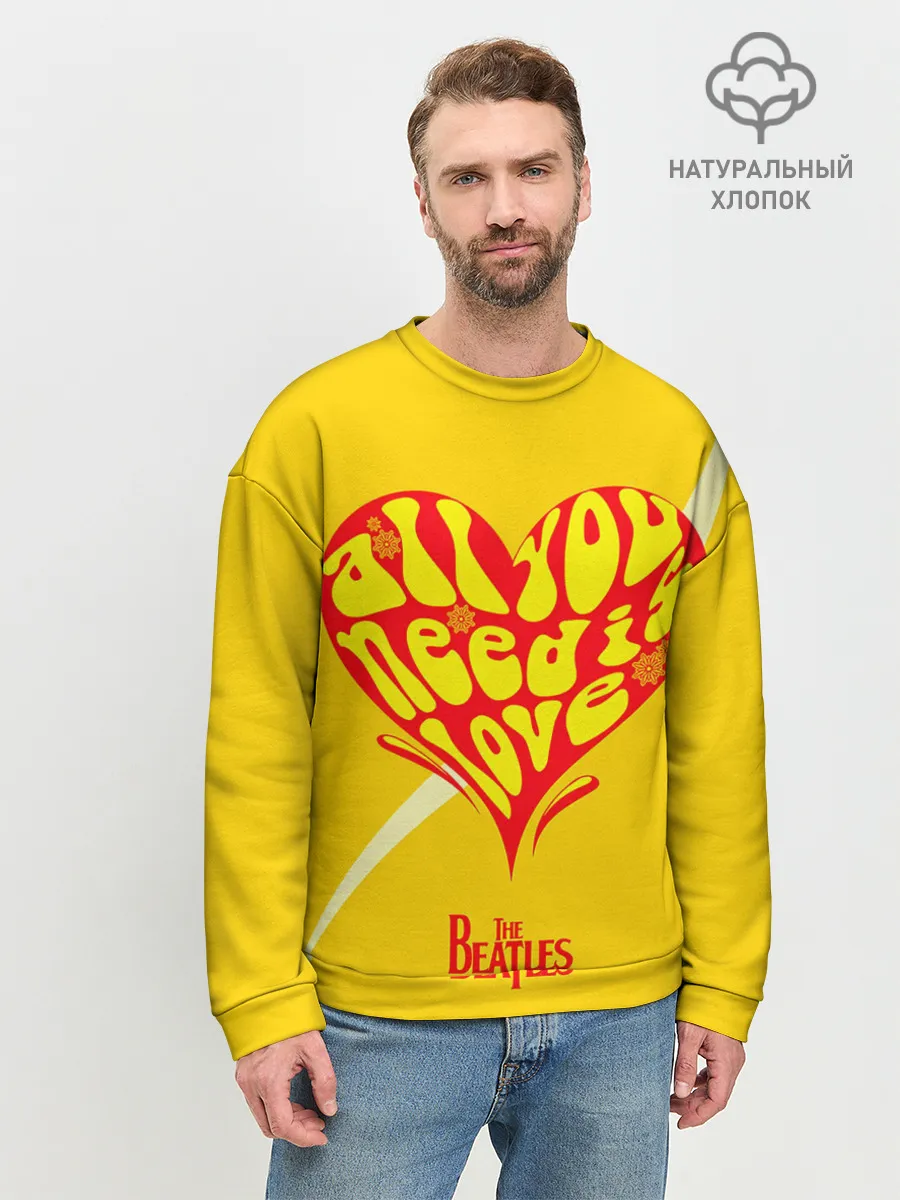 Мужской свитшот базовый / All u need is love Beatles