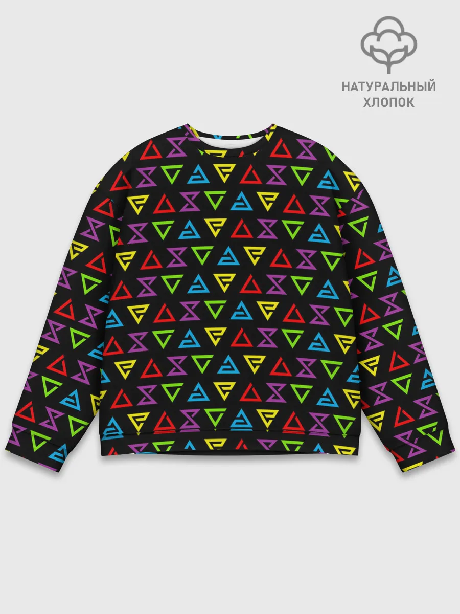 Мужской свитшот базовый / ВЕДЬМАК ЗНАКИ ПАТТЕРН ЦВЕТНОЙ | THE WITCHER