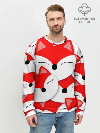 Мужской свитшот базовый / Лисёнок принт