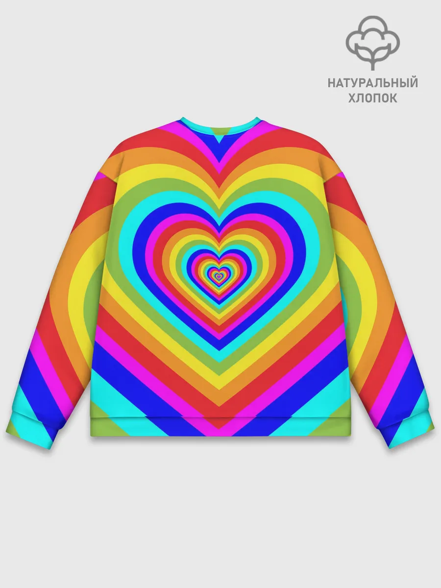 Мужской свитшот базовый / Цветные сердца | Colored hearts