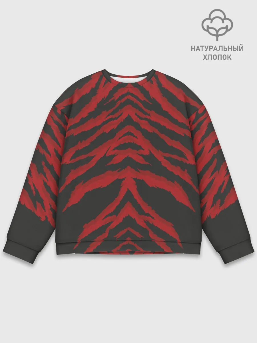 Мужской свитшот базовый / Красная шкура тигра