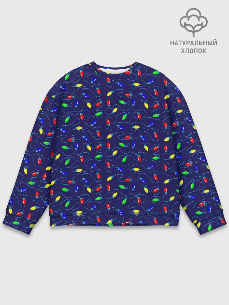 Мужской свитшот базовый / Разноцветные Лампочки