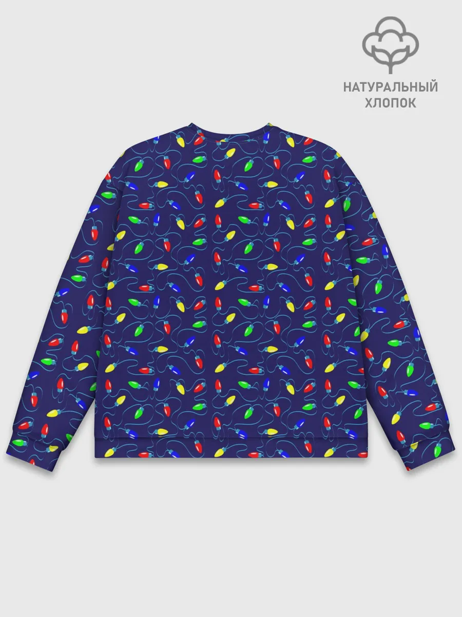 Мужской свитшот базовый / Разноцветные Лампочки