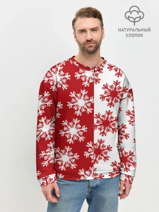 Мужской свитшот базовый / Новогодние Снежинки 2022