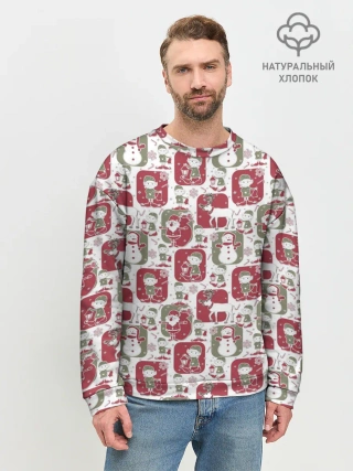 Мужской свитшот базовый / Санта везёт подарки