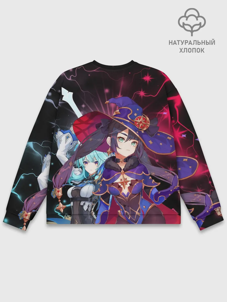 Мужской свитшот базовый / Мона и Эола, Genshin Impact