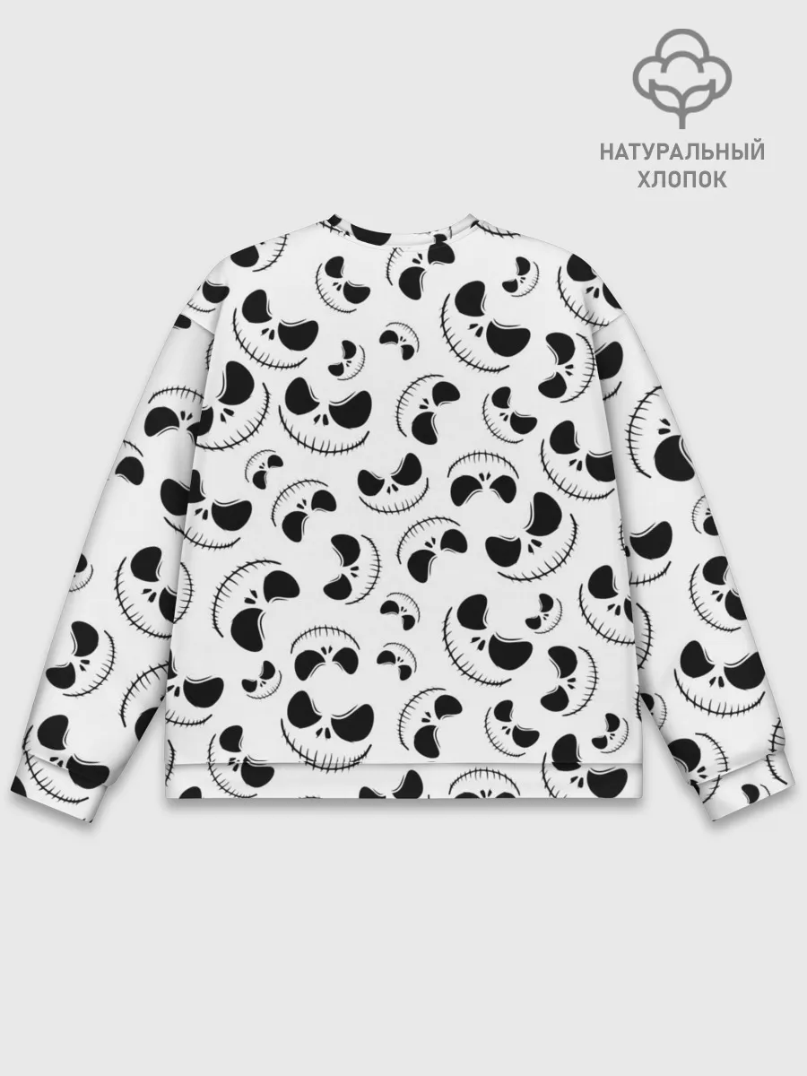 Мужской свитшот базовый / Джек Скеллингтон паттерн лицо