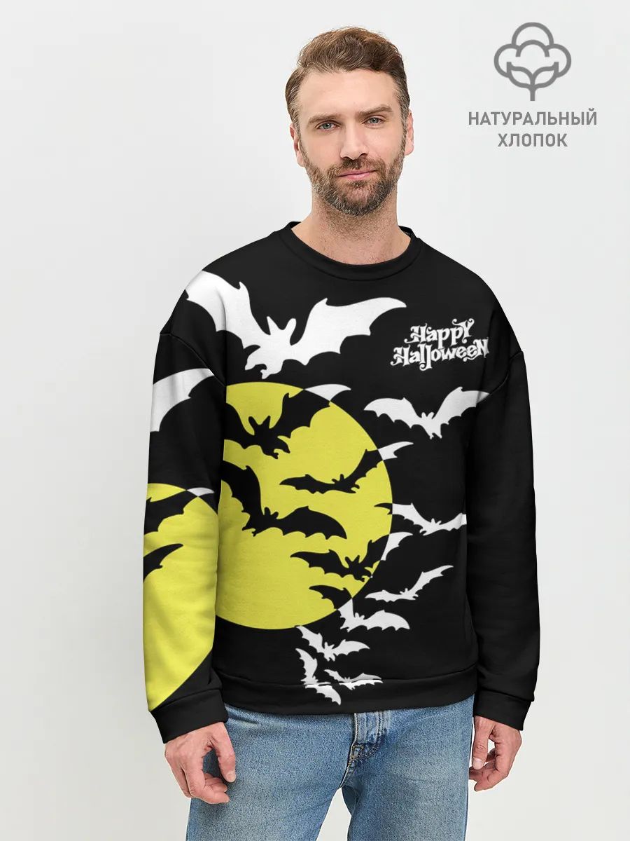 Мужской свитшот базовый / Летучие мыши на Хэллоуин