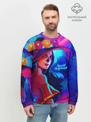 Мужской свитшот базовый / Неоновая ведьма
