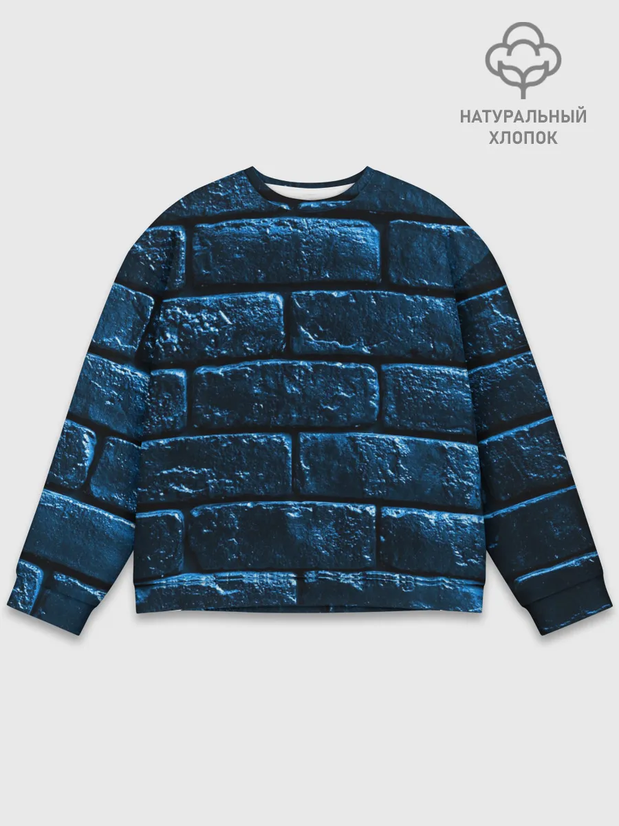 Мужской свитшот базовый / Неоновая, кирпичная стена