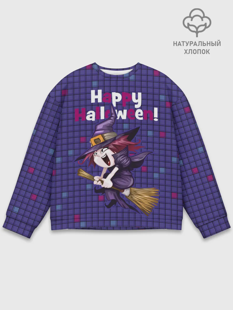 Мужской свитшот базовый / Ведьма летит на метле