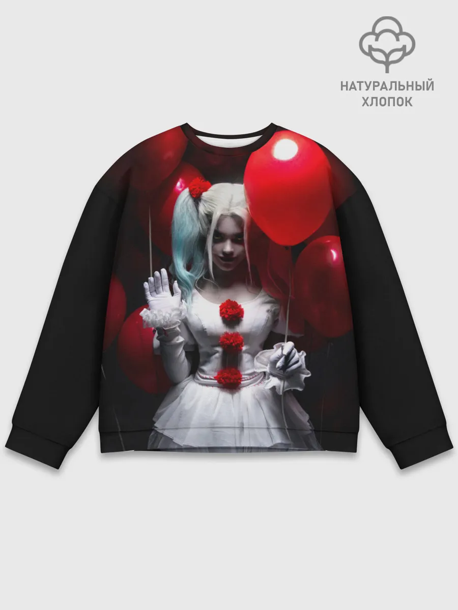 Мужской свитшот базовый / Плохая девочка с красными шарами