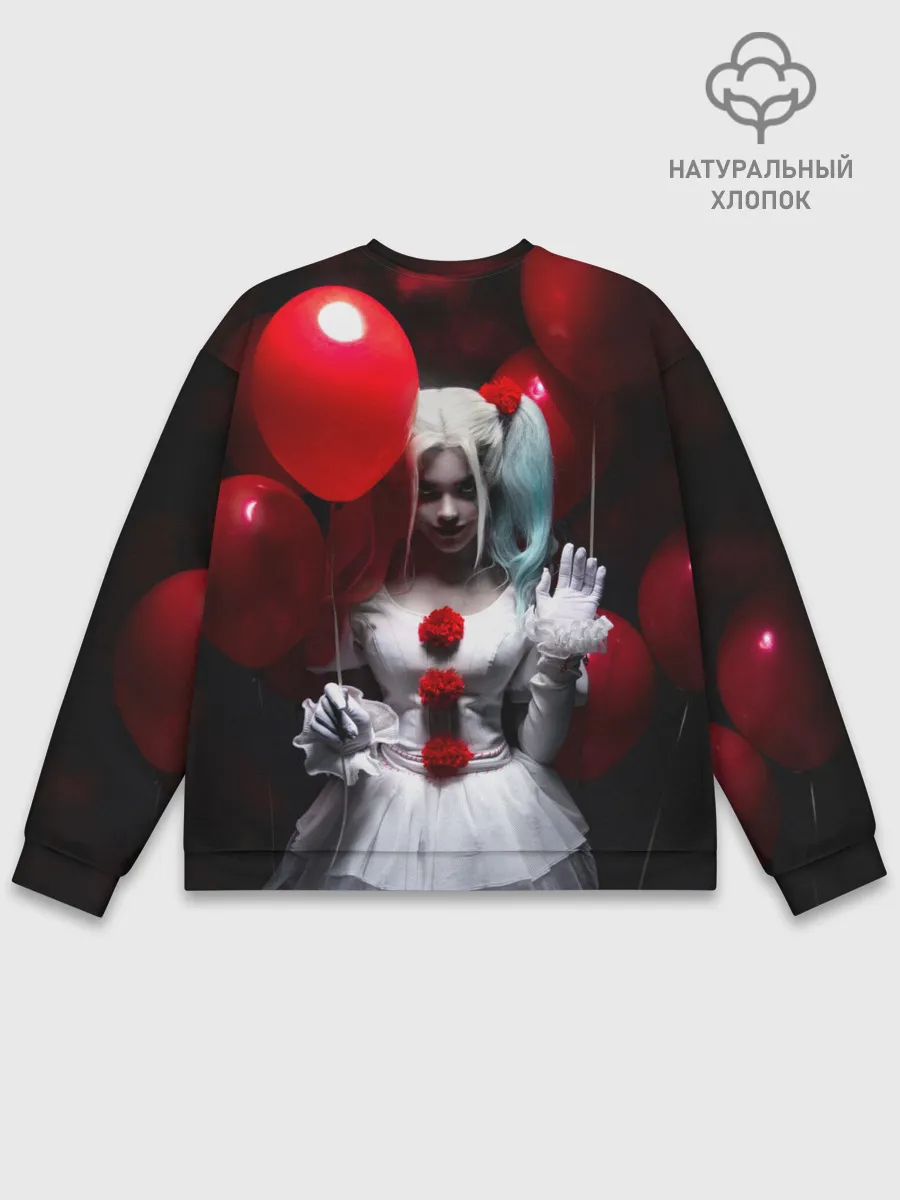 Мужской свитшот базовый / Плохая девочка с красными шарами