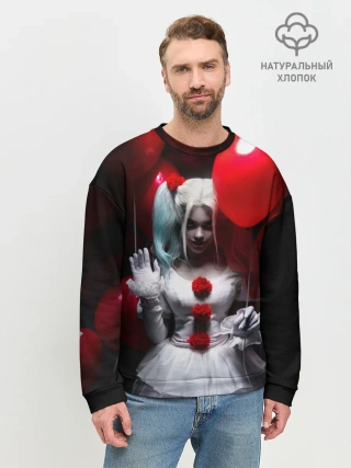 Мужской свитшот базовый / Плохая девочка с красными шарами