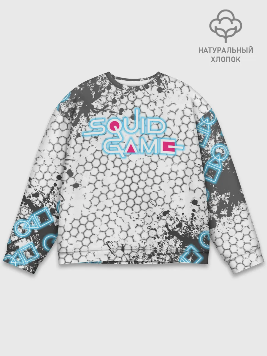 Мужской свитшот базовый / Игра в кальмара Неон