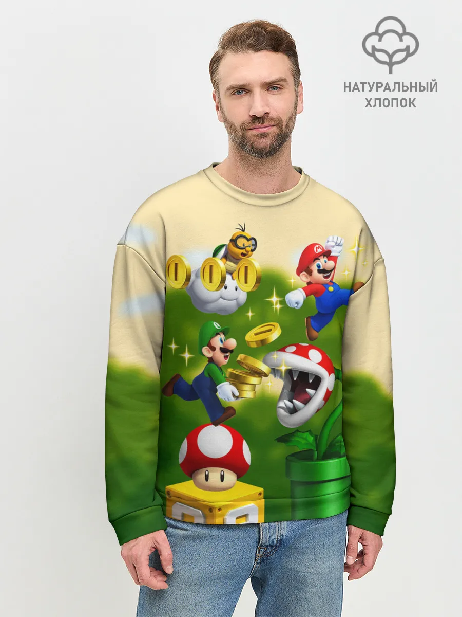 Мужской свитшот базовый / Mario Coins