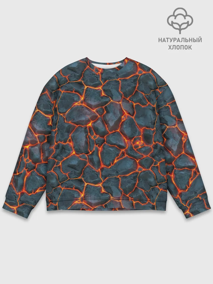 Мужской свитшот базовый / неоновая магма