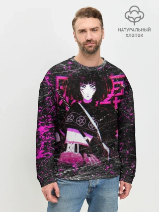 Мужской свитшот базовый / Vinne Yuna Самурай Киберпанк