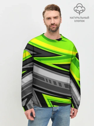 Мужской свитшот базовый / Зеленые линии