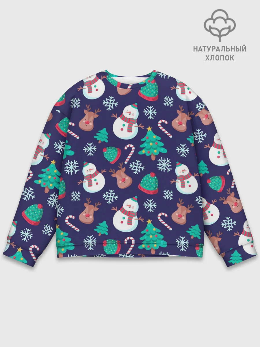 Мужской свитшот базовый / Рождественский Паттерн!