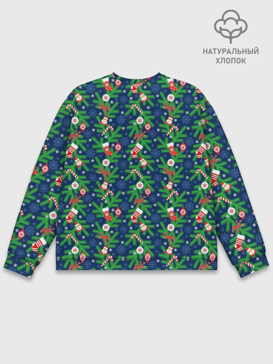 Мужской свитшот базовый / Новогодние Игрушки на Ёлке