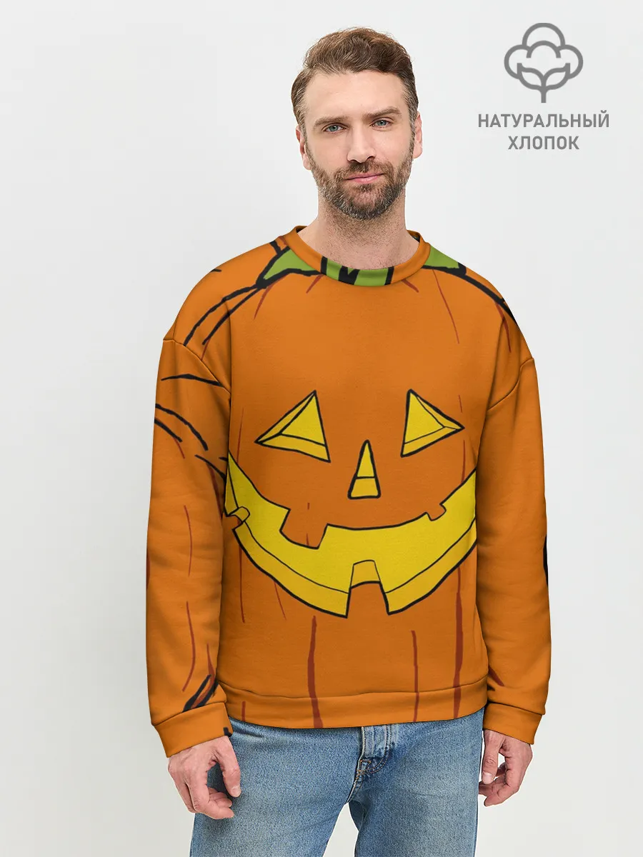 Мужской свитшот базовый / Костюм тыквы / Halloween