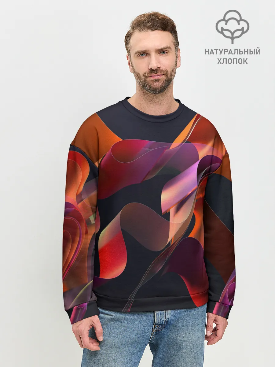 Мужской свитшот базовый / Абстрактные ленты