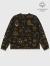 Мужской свитшот базовый / ХЕЛЛОУИН ПАТТЕРН КОТИКИ / HALLOWEEN KITTY