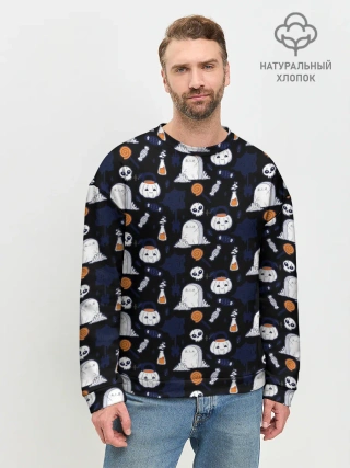 Мужской свитшот базовый / Patern Halloween 7