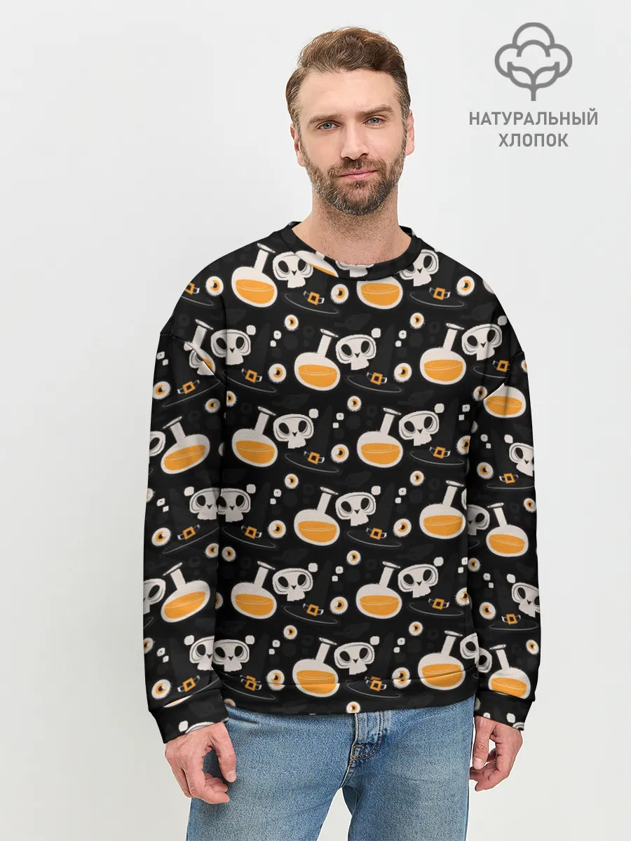 Мужской свитшот базовый / Patern Halloween 15