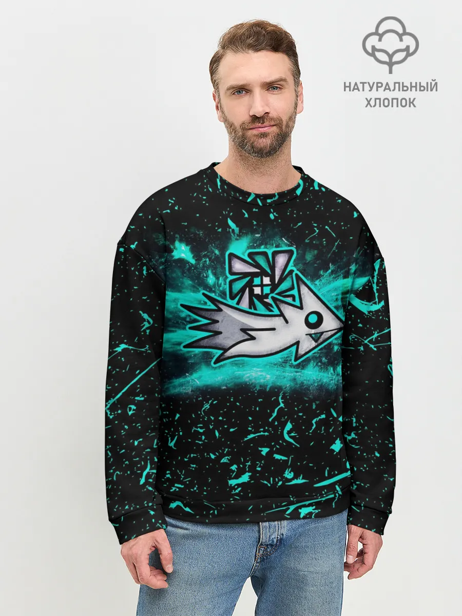 Мужской свитшот базовый / Geometry Dash скин