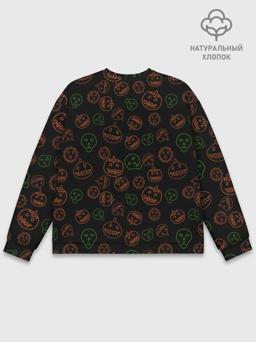 Мужской свитшот базовый / Хэллоуин тыквы и корона