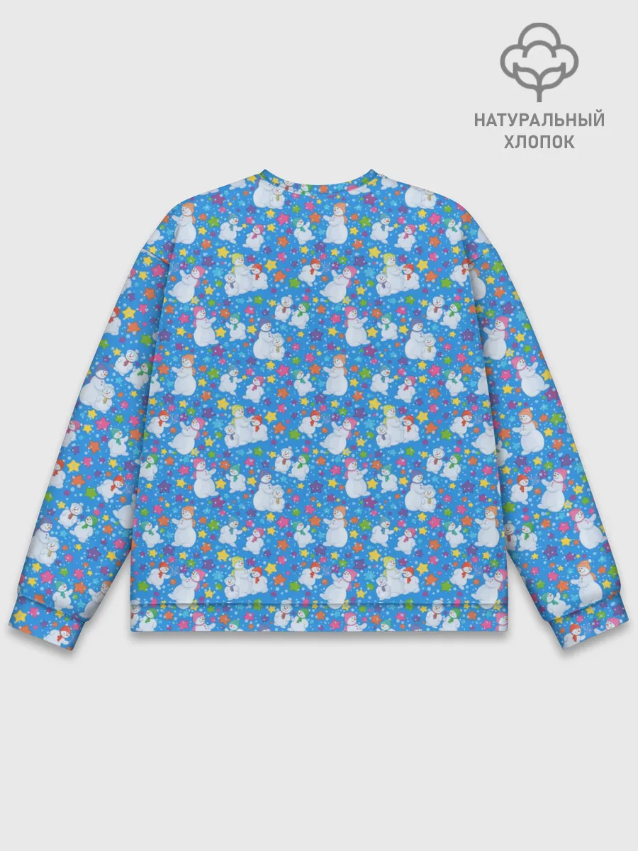 Мужской свитшот базовый / Снеговики и Звёздочки