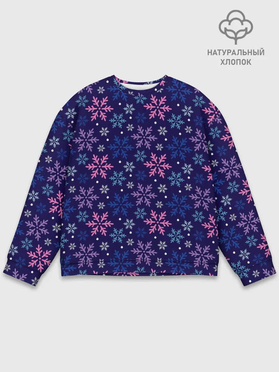 Мужской свитшот базовый / Ночные Снежинки