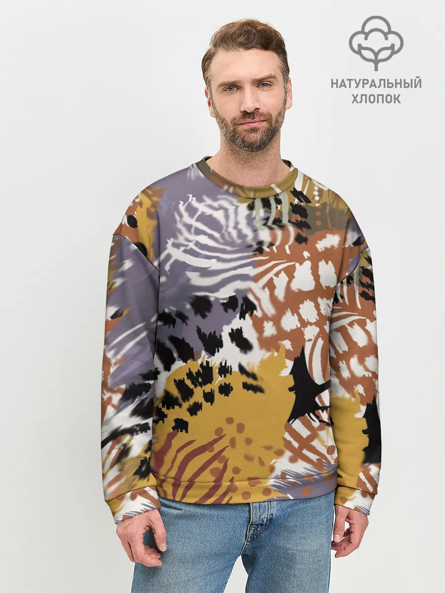 Мужской свитшот базовый / Зебра Пятнистая