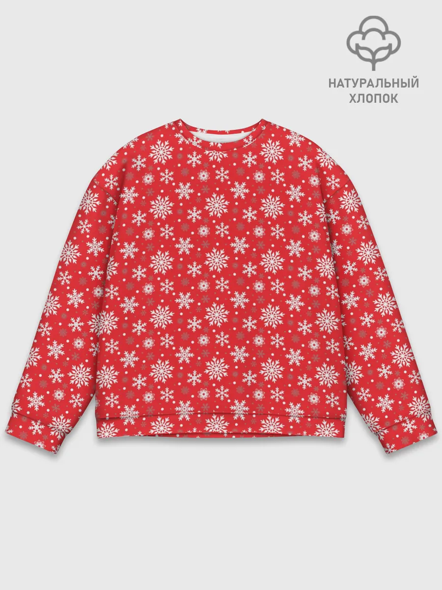 Мужской свитшот базовый / Снежинки