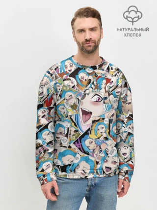 Мужской свитшот базовый / Jinx Ahegao