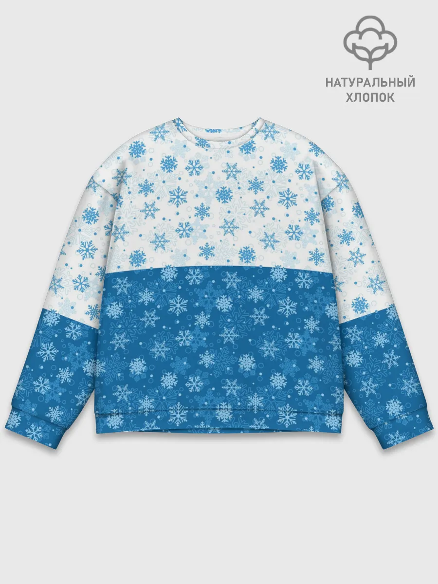 Мужской свитшот базовый / Светло-Тёмные Снежинки