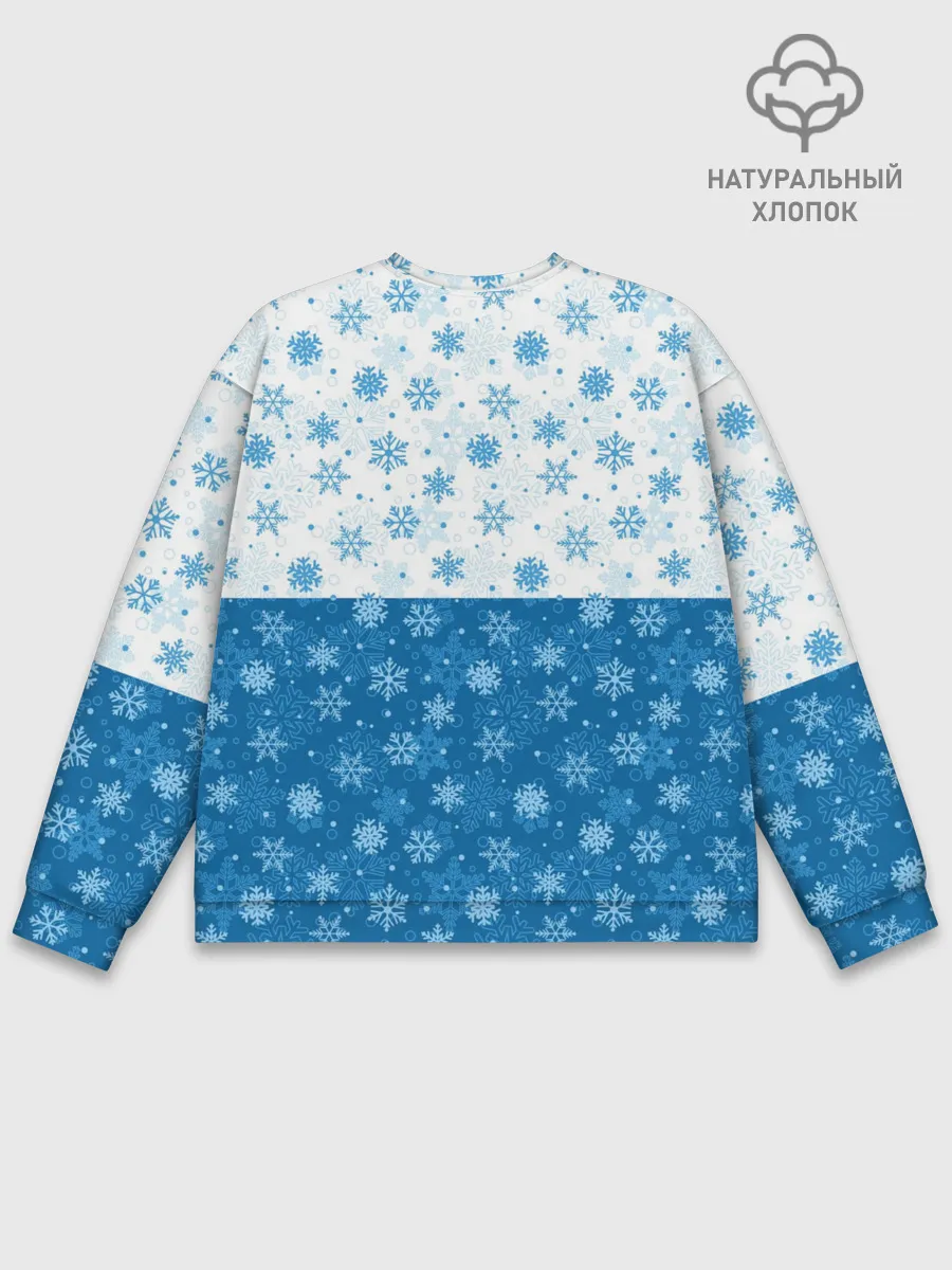 Мужской свитшот базовый / Светло-Тёмные Снежинки