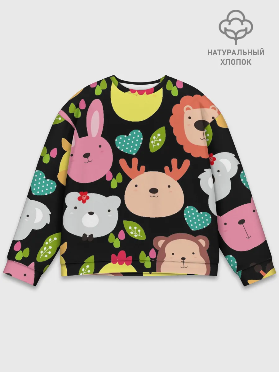 Мужской свитшот базовый / Головы милых животных