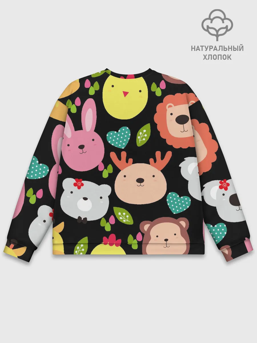 Мужской свитшот базовый / Головы милых животных