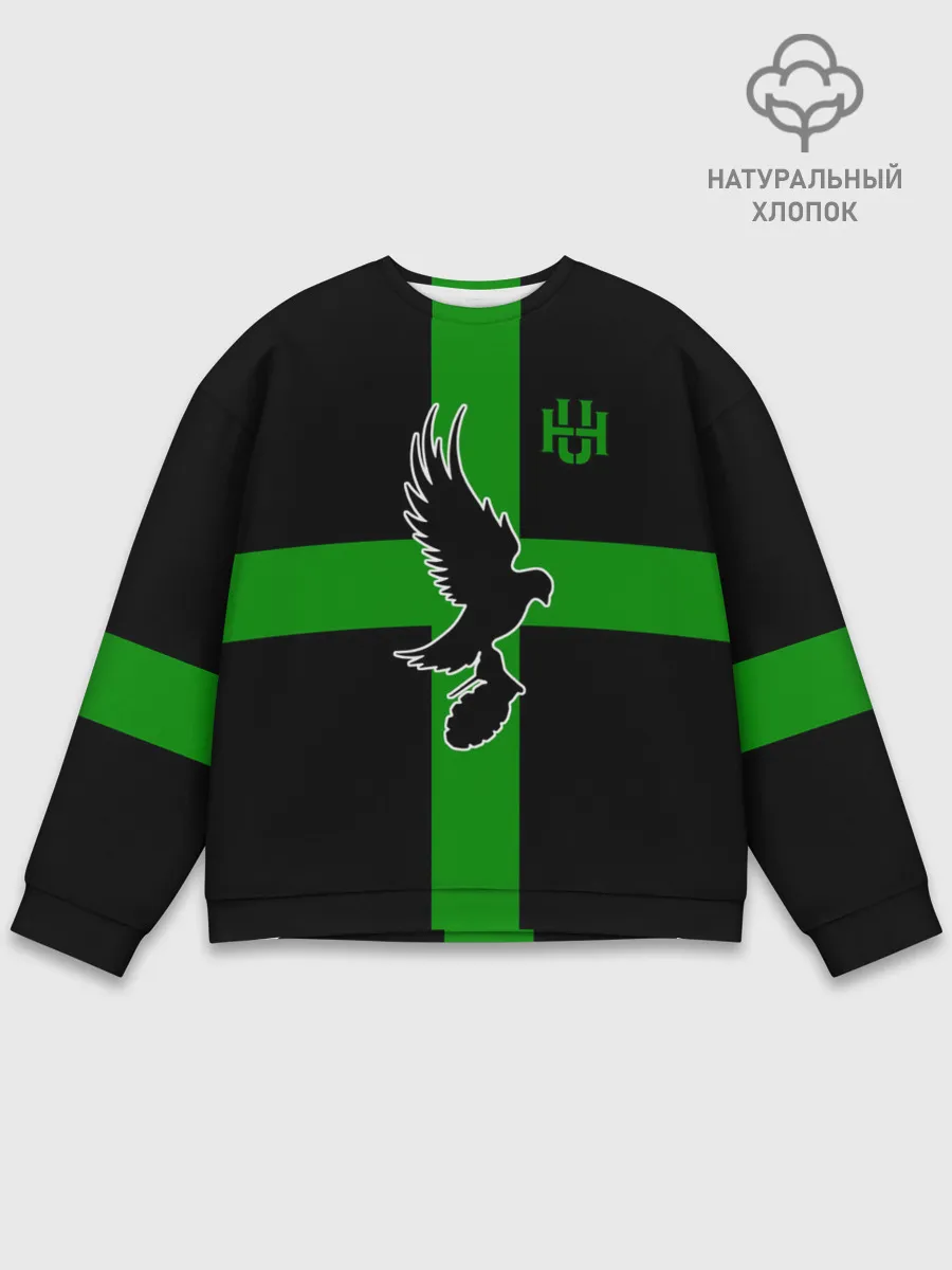 Мужской свитшот базовый / Hollywood Undead заеленный крест