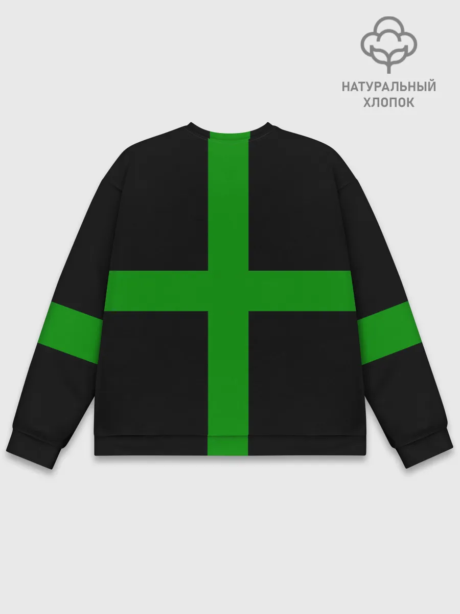 Мужской свитшот базовый / Hollywood Undead заеленный крест