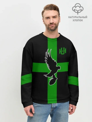 Мужской свитшот базовый / Hollywood Undead заеленный крест