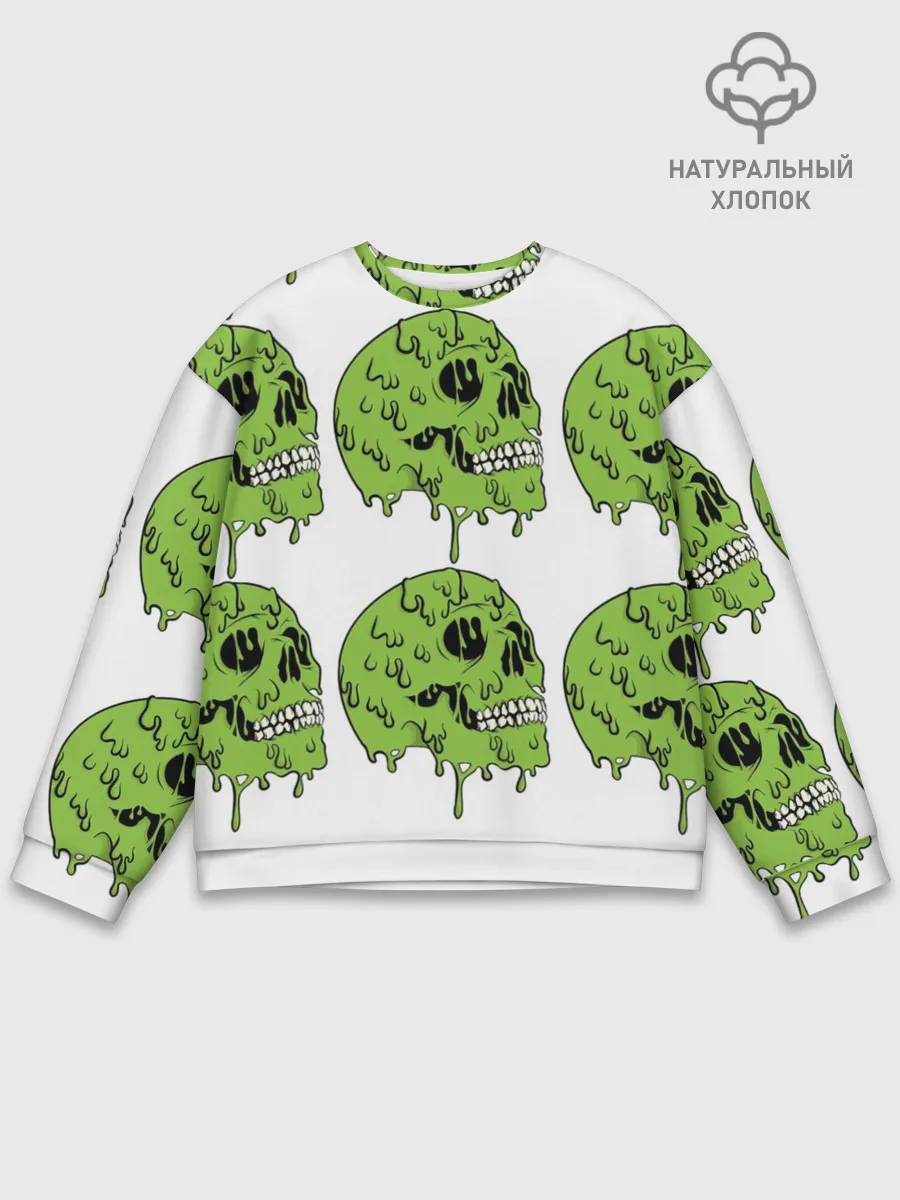 Мужской свитшот базовый / Кислотный Череп!)