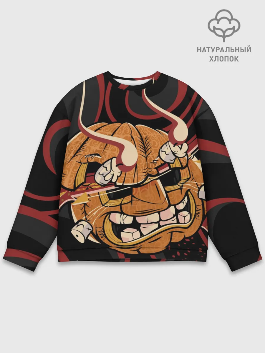 Мужской свитшот базовый / Хеллоуинская тыква-хання