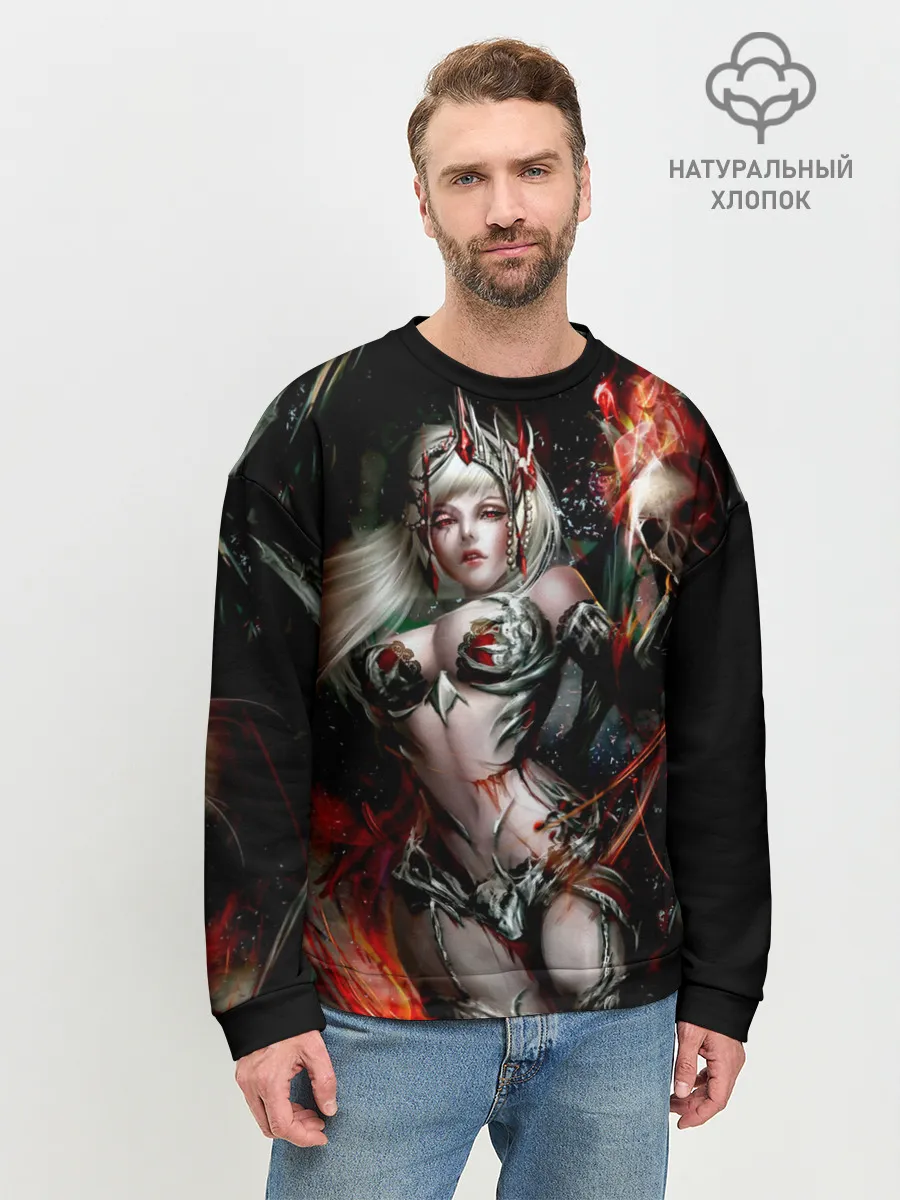 Мужской свитшот базовый / Ведьма с красными глазами