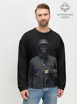 Мужской свитшот базовый / ВЕДУЩИЙ С ВИЗИТКОЙ | ИГРА В КАЛЬМАРА