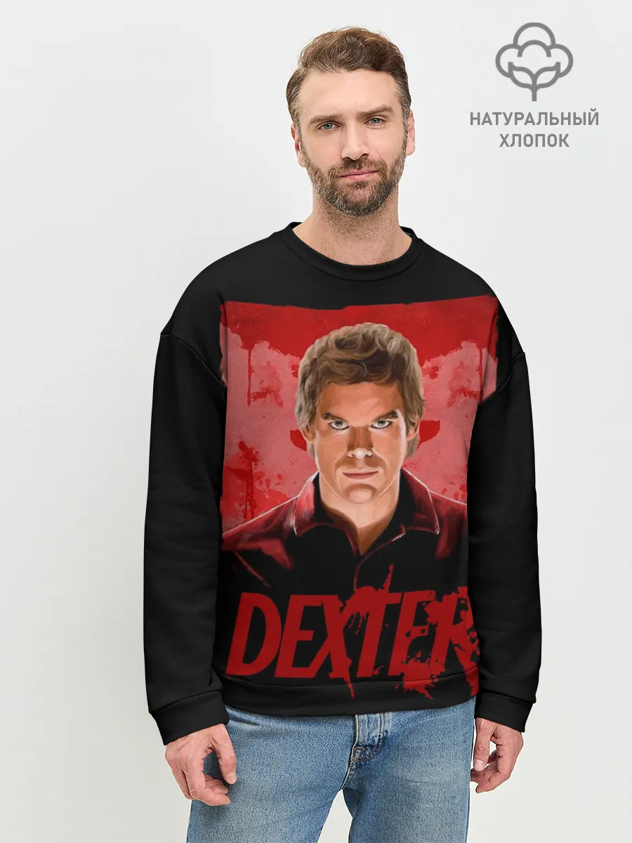 Мужской свитшот базовый / Dexter Декстер портрет постер