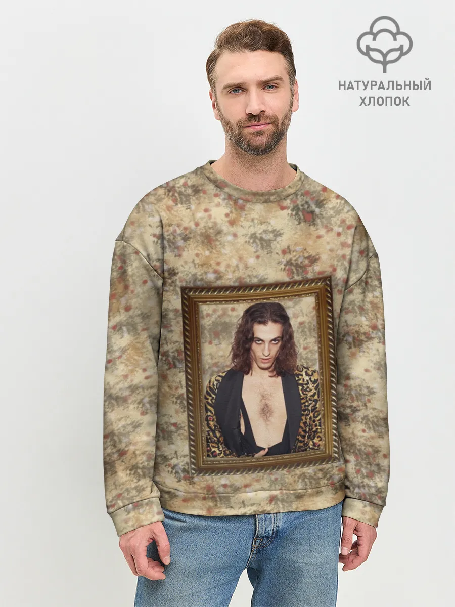 Мужской свитшот базовый / Домиано Давид. Портрет на стене